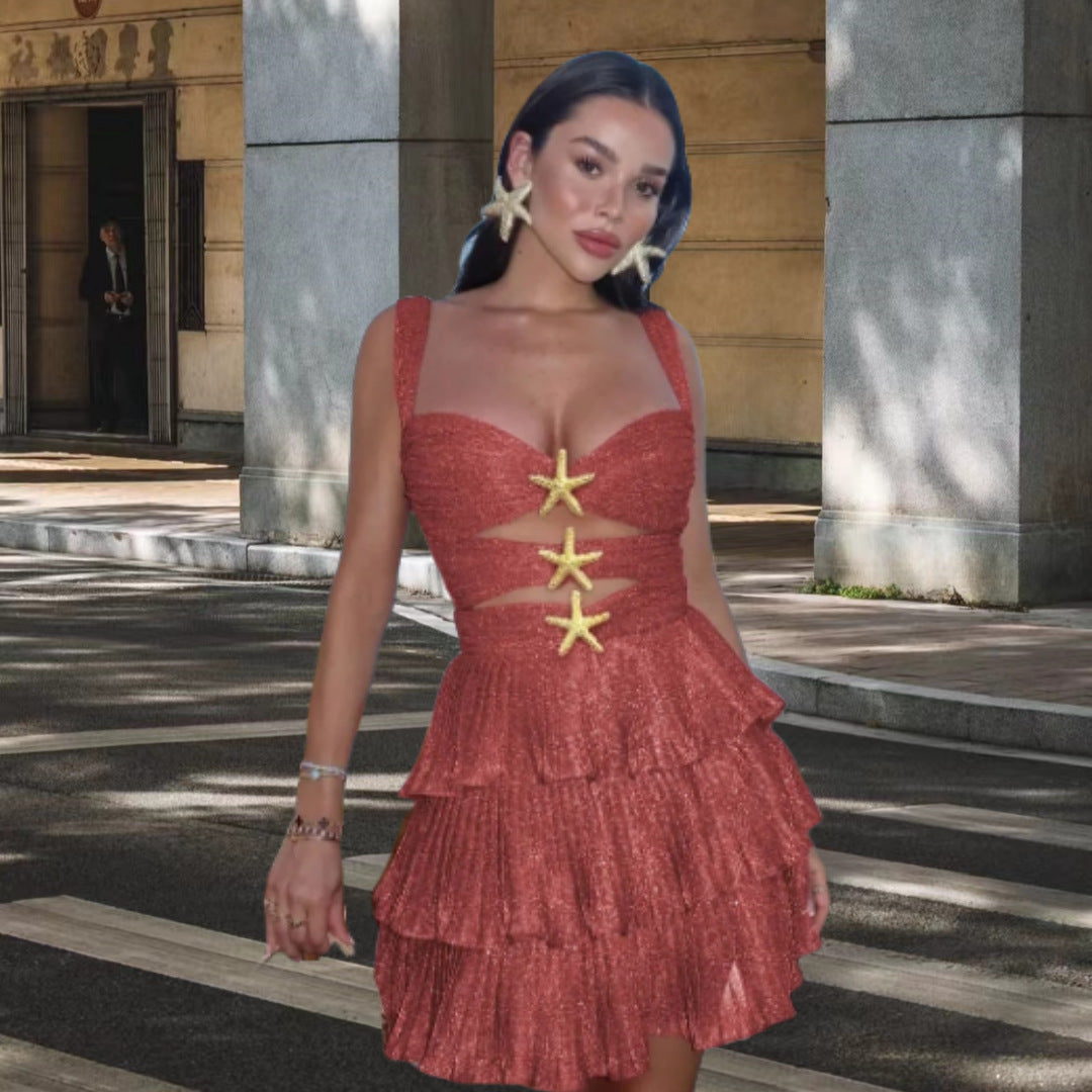 Robe mini femme avec un design volant fluide et des détails découpés raffinés Chic und Stil