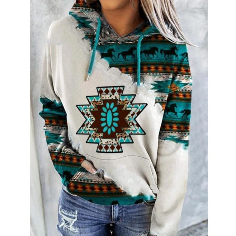 Pull à capuche pour dames avec un design tribal innovant et une coupe confortable Chic und Stil