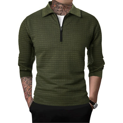 Pull structuré pour hommes avec zip court Chic und Stil