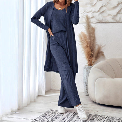 Women's loungewear set with long cardigan and loose pants Chic and Style