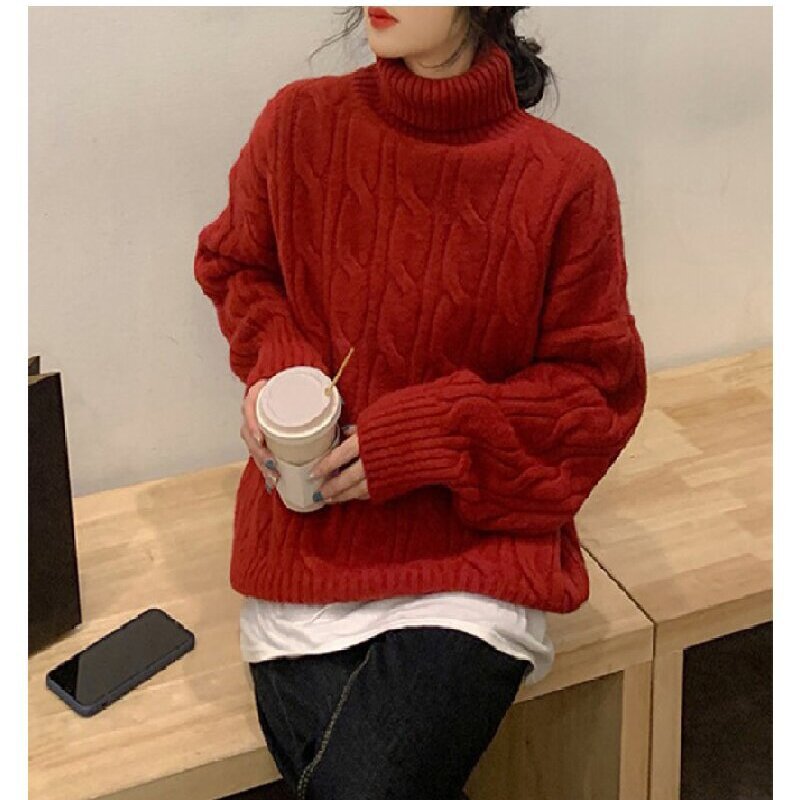 Pull en tricot pour dames avec col montant Chic und Stil