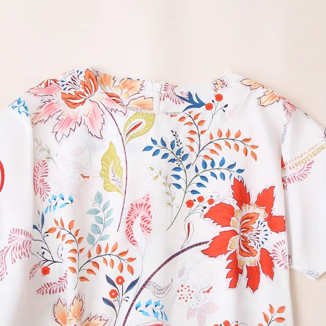 Robe maxi femme avec imprimé floral et manches volumineuses Chic und Stil