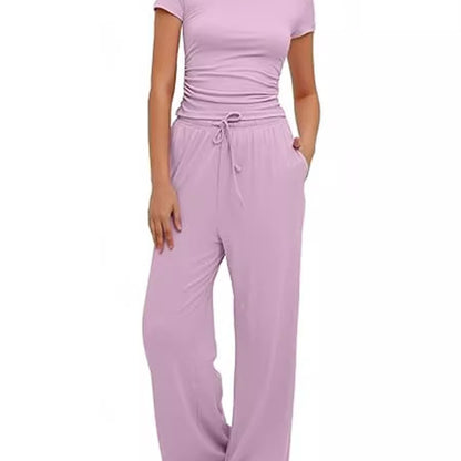 Casual set for women with crop top and wide pants Chic und Stil
