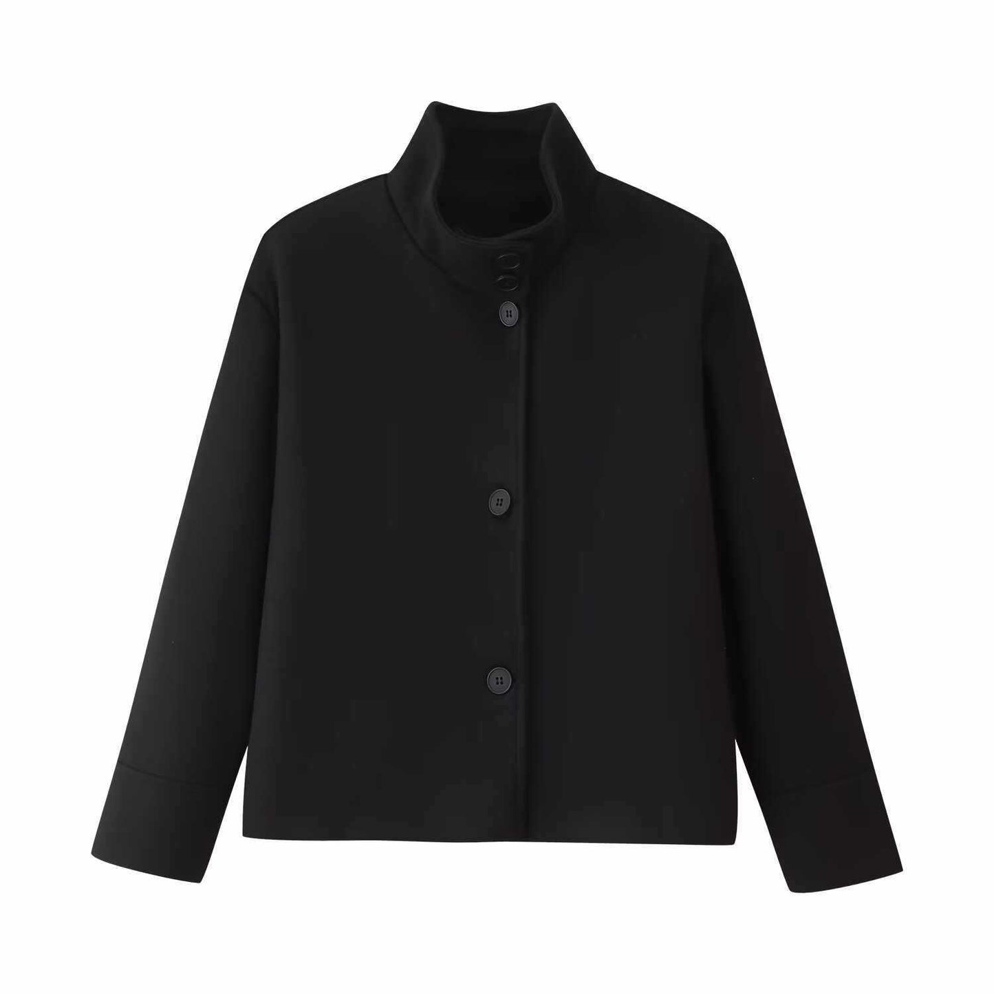 Damen Übergangsjacke mit hohem Kragen und Knopfdetails Chic und Stil