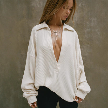 Pull en tricot décontracté pour femmes avec col montant et manches larges Chic und Stil