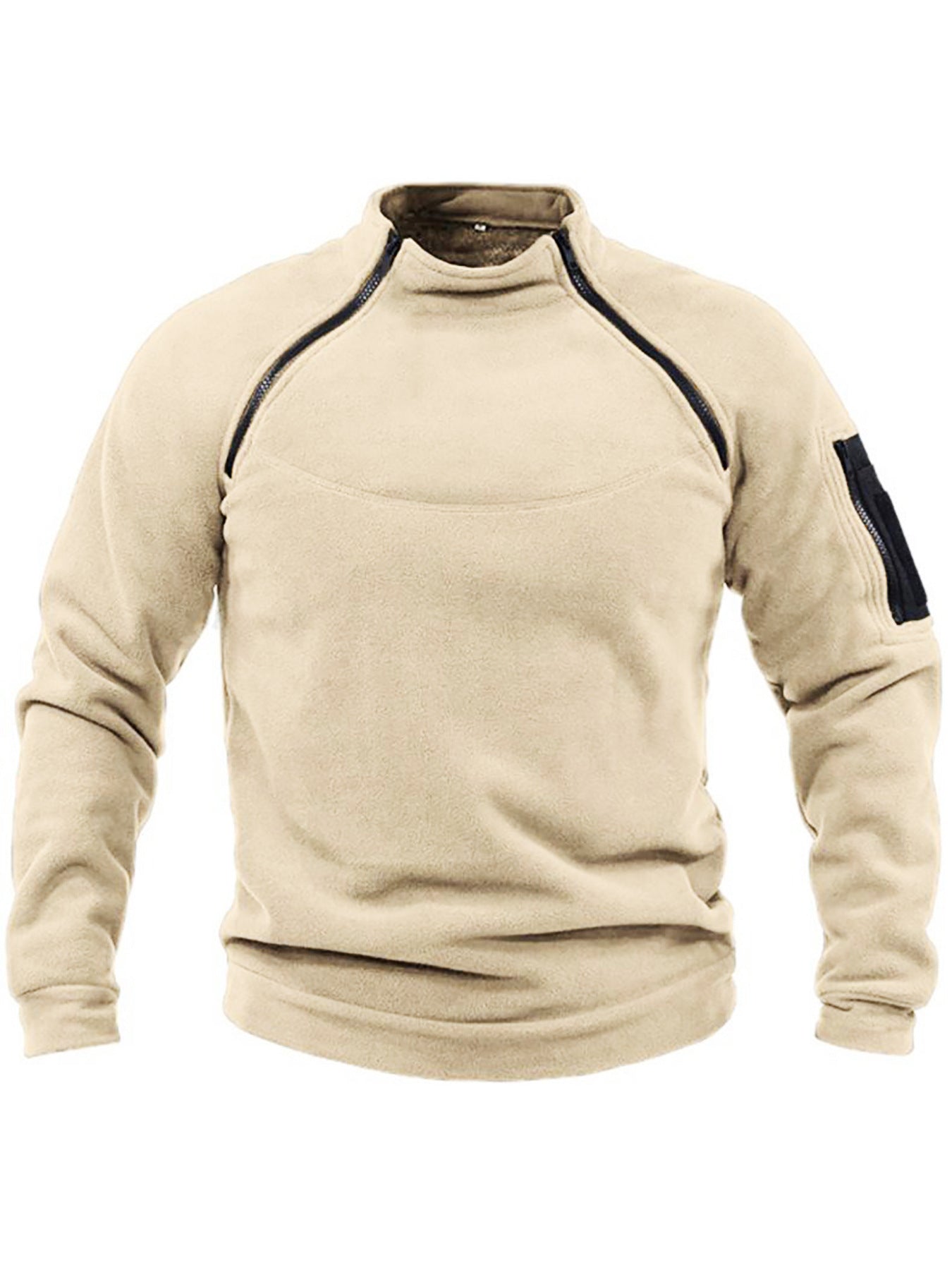 Pull-over thermique en polaire pour hommes avec col montant et poches pratiques Chic und Stil