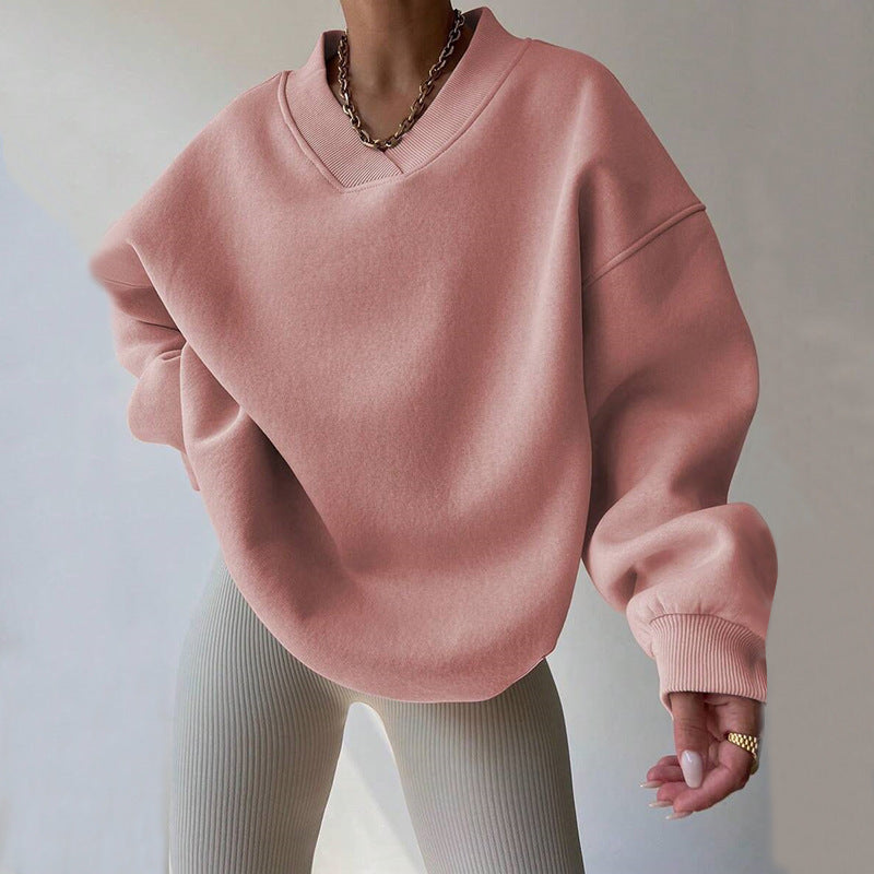 Femmes pull surdimensionné à col en V Chic und Stil