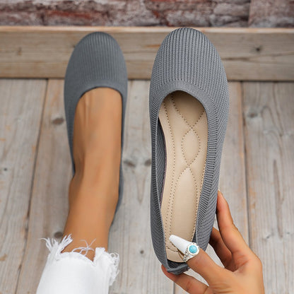 Dames Ballerines en tricot confortables avec matériau de semelle flexible Chic und Stil