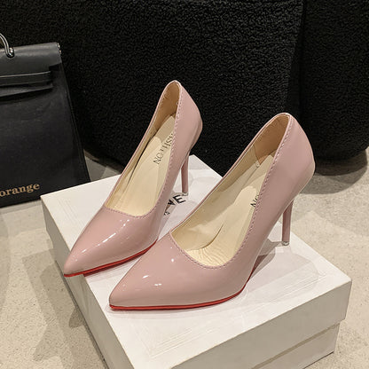 Dames Élégantes Talons Hauts avec embout pointu et talon transparent Chic und Stil