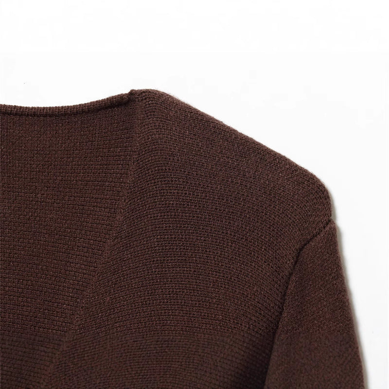 Pull-over à col en V pour femmes avec ceinture à nouer ajustable Chic und Stil
