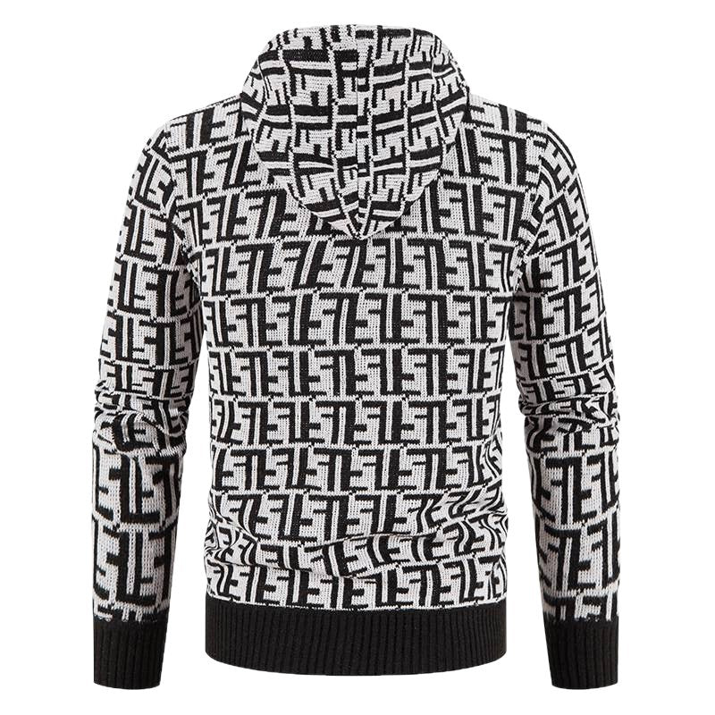 Men's High-Quality Pullover with Modern Pattern and Chic Hoodie Style