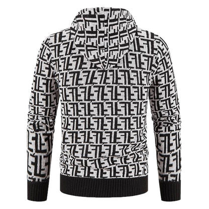 Men's High-Quality Pullover with Modern Pattern and Chic Hoodie Style