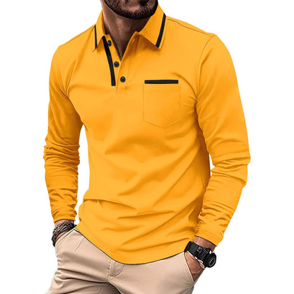Men's long sleeve polo shirt with modern chic and style design