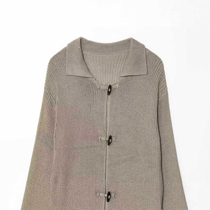 Dames élégant cardigan avec col quart et détails de boutons Chic und Stil