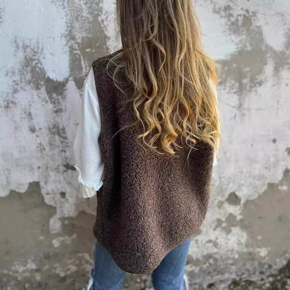 Dames Gilet Doux avec Boutons Chic und Stil