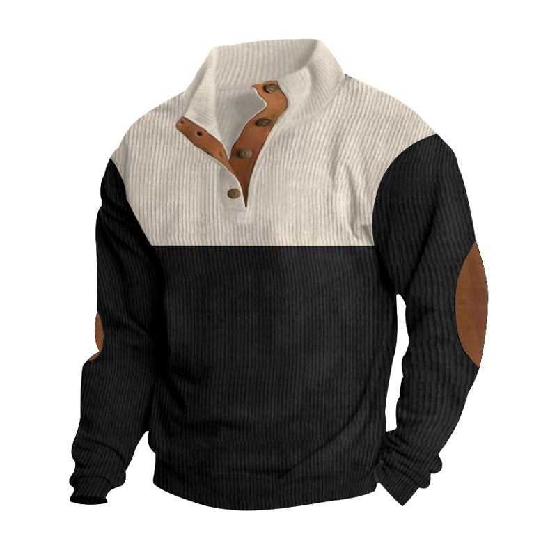 Homme pull à la mode avec fermeture éclair et détails en cuir Chic und Stil