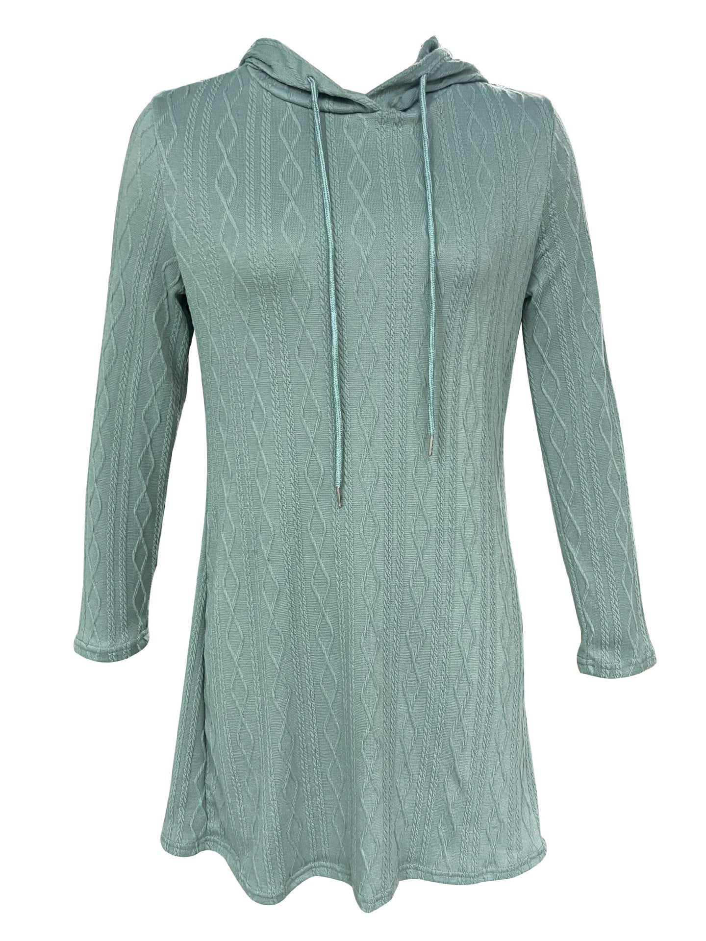 Robe à capuche pour femmes avec motif tricoté texturé et coupe décontractée Chic und Stil