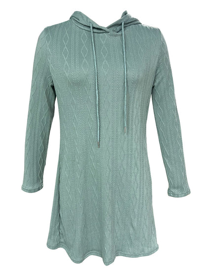 Robe à capuche pour femmes avec motif tricoté texturé et coupe décontractée Chic und Stil