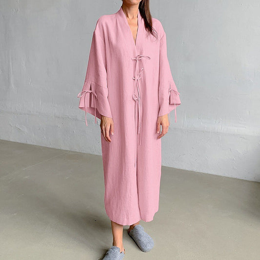 Robe kimono à manches longues pour femmes avec lien latéral Chic und Stil