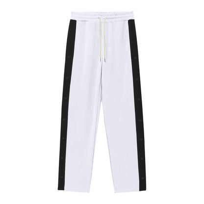 Chic and Stylish sporty leisure pants for men with snap buttons and side panels