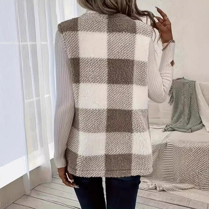 Dames Gilet en polaire à motifs avec poches pratiques Chic und Stil