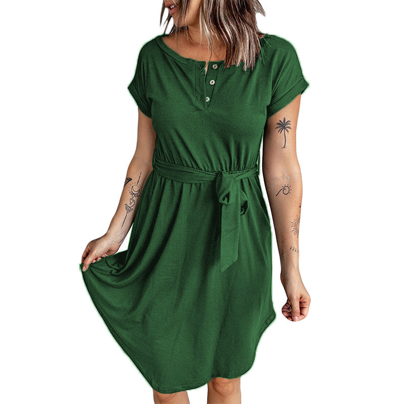 Robe A-ligne à boutons Chic und Stil pour femmes