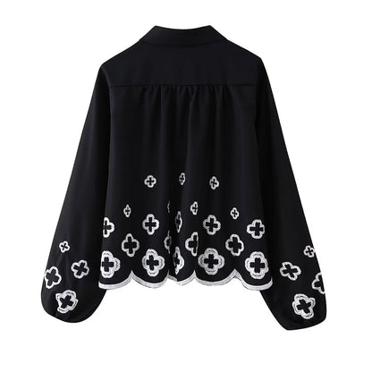 Loose pants for ladies with decorative embroidery Chic and Style