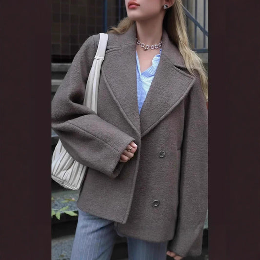 Dames élégante veste en laine au coupe oversized classique Chic und Stil