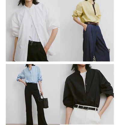 Chemisier léger froissé à boutons pour femmes Chic und Stil