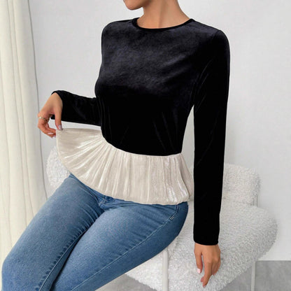 Dames Blouse exclusive avec taille plissée Chic und Stil