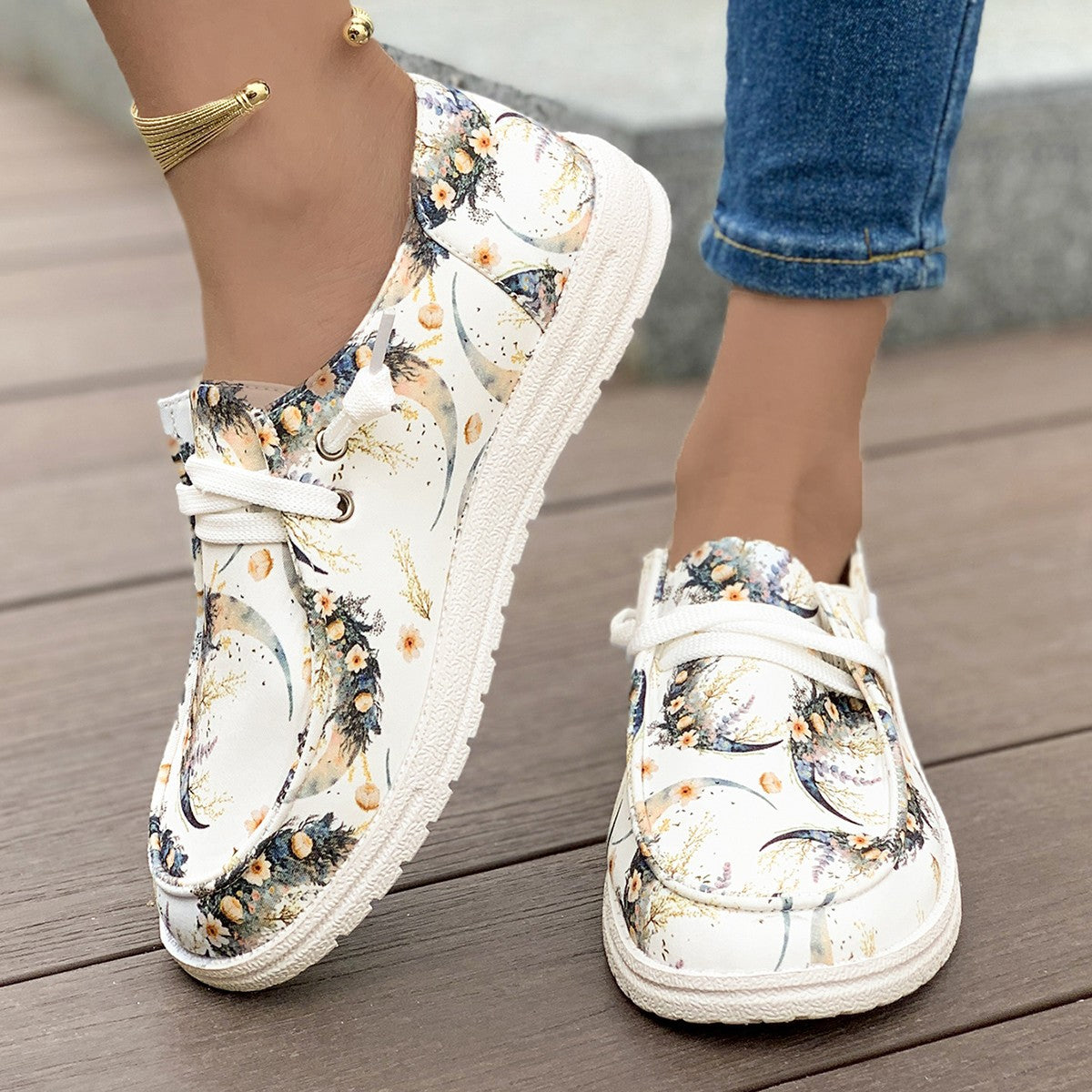 Chaussures de loisirs pour femmes avec un design graphique unique et une semelle en caoutchouc confortable Chic und Stil