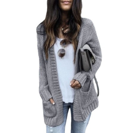 Dames Gilet ouvert en tricot avec poches profondes et surface texturée Chic und Stil