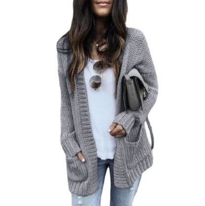Dames Gilet ouvert en tricot avec poches profondes et surface texturée Chic und Stil