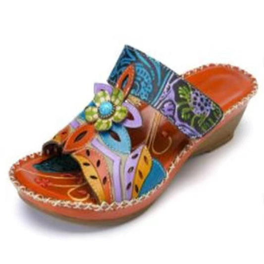 Sandales confort pour femmes avec design floral et semelle intérieure rembourrée Chic und Stil