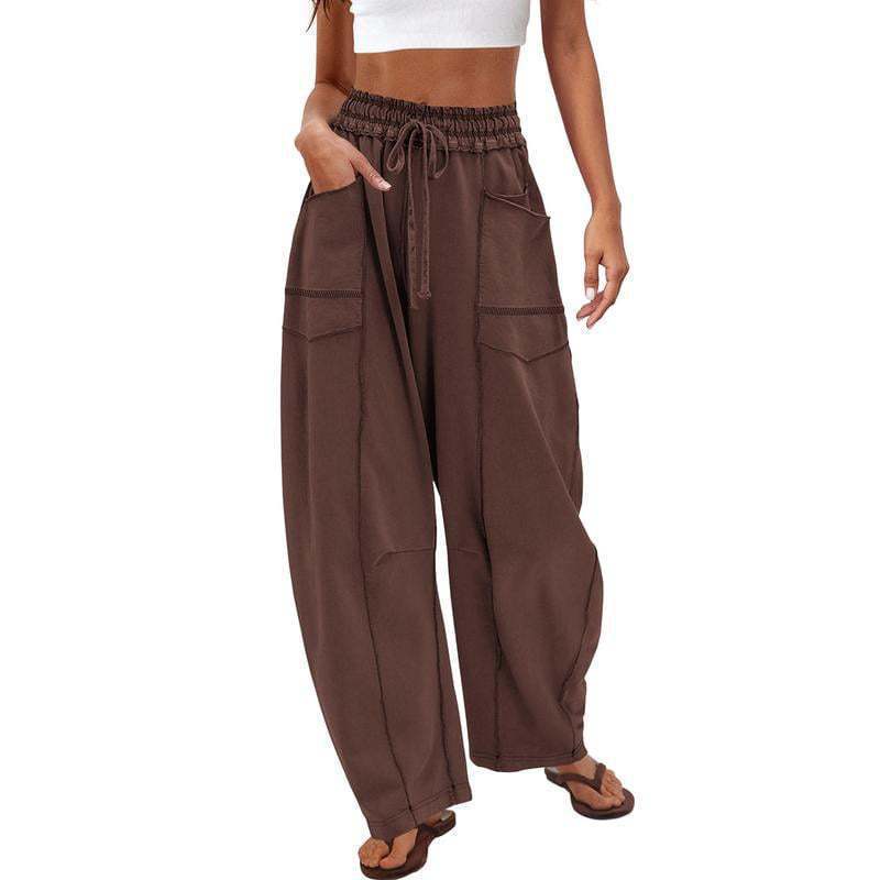 Ladies Comfortable Leisure Pants with Side Pockets Chic and Style