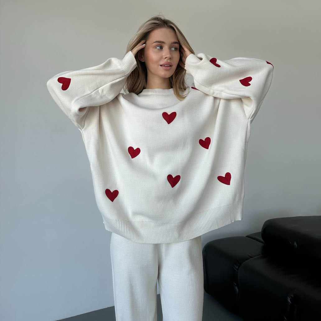 Pull oversized pour femmes avec motif cœur Chic und Stil