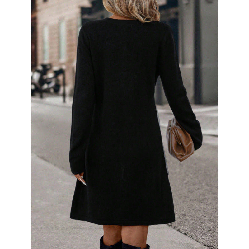 Robe en tricot pour femmes au design moderne en blocs de couleur Chic und Stil