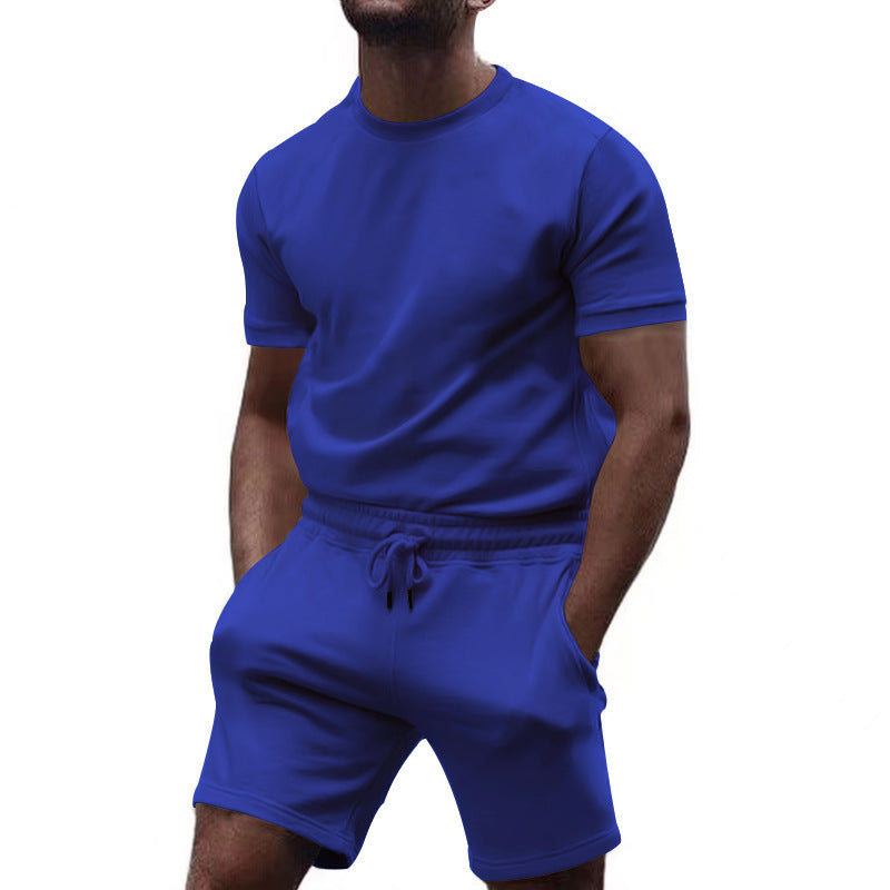 Short sleeve sports set for men with elastic waist Chic und Stil