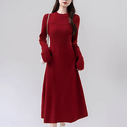 Robe en tricot élégante pour femmes avec structure côtelée Chic und Stil