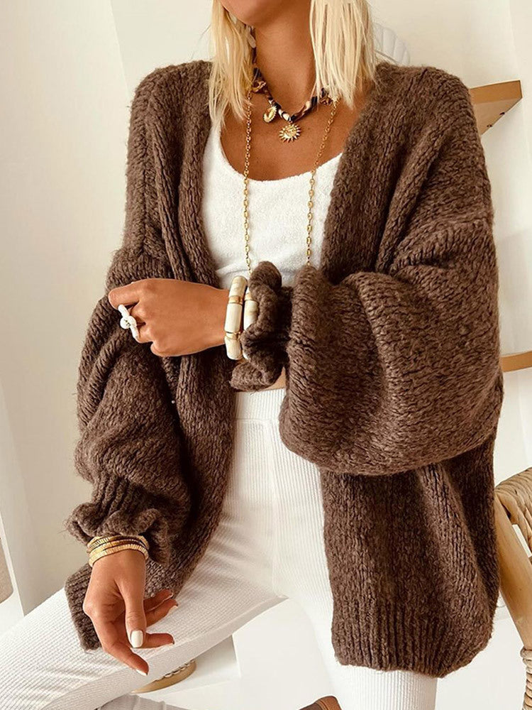 Cardigan en tricot décontracté pour femmes avec coupe oversize et manches volumineuses Chic und Stil