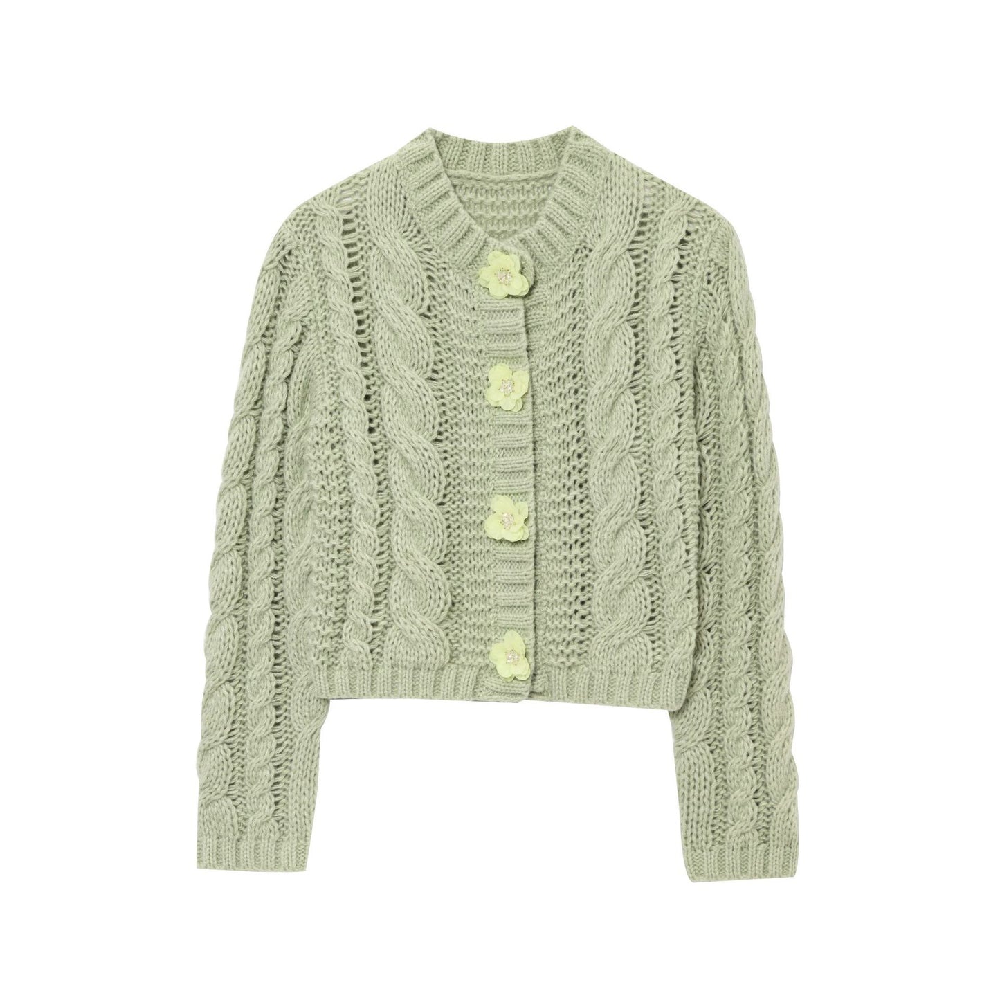 Dames gilet en tricot court avec détail floral Chic und Stil