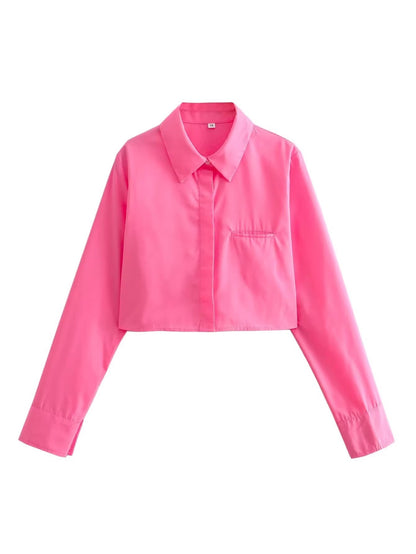 Blouse femme cropped avec col classique Chic und Stil