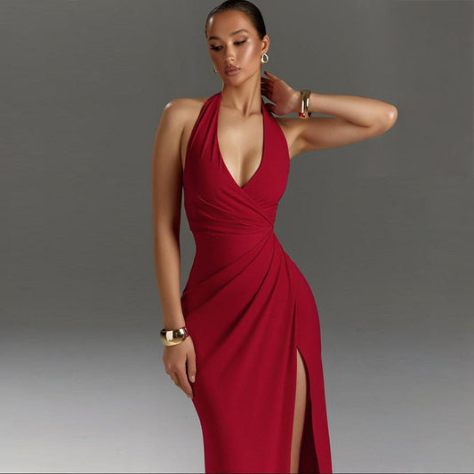 Robe de soirée sans bretelles en A pour femmes Chic und Stil