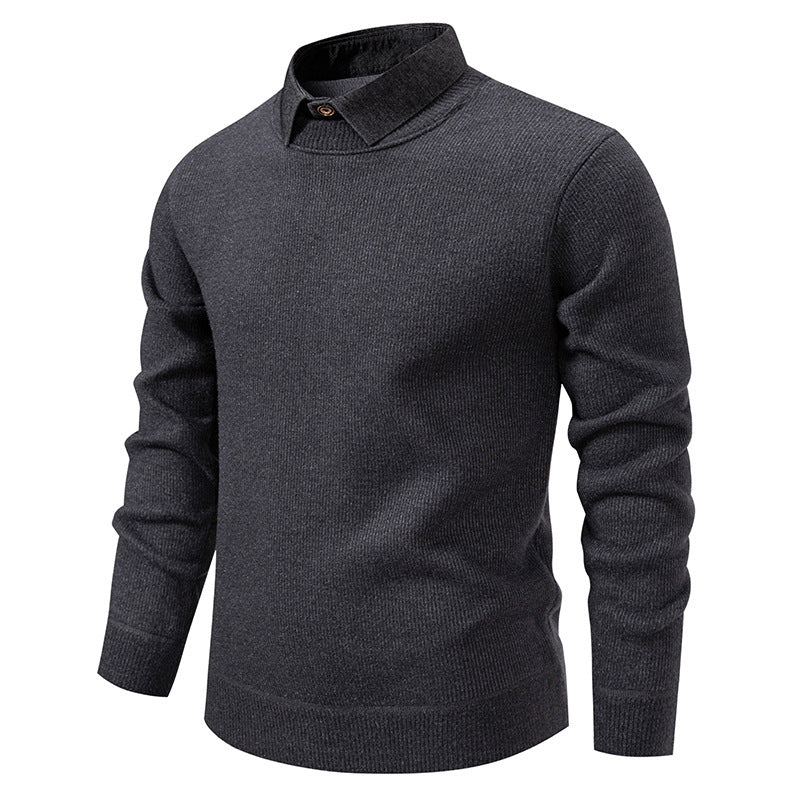 Pull en maille fine pour homme avec design de col moderne Chic und Stil