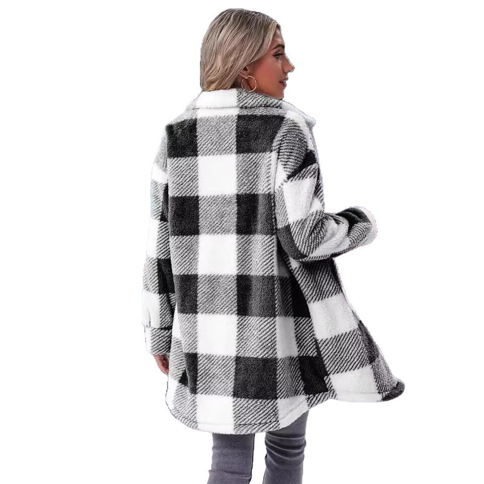 Dames Flanel-Hiver Veste Chic und Stil