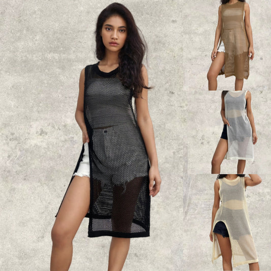 Pull léger en tricot pour femmes avec un design en maille tendance et des fentes latérales Chic und Stil