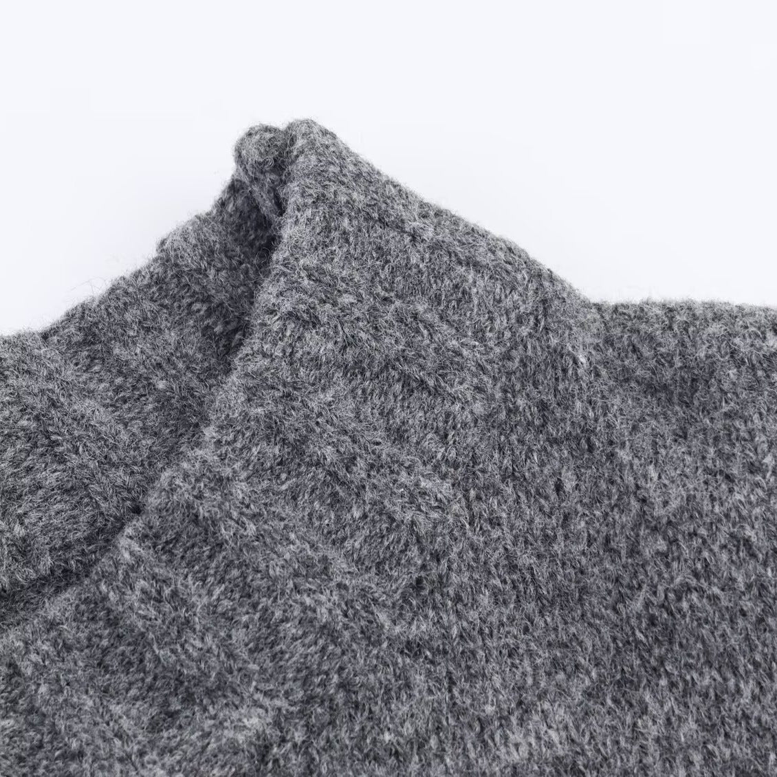 Pull-over rond décontracté pour femmes avec surface texturée et épaules tombantes Chic und Stil