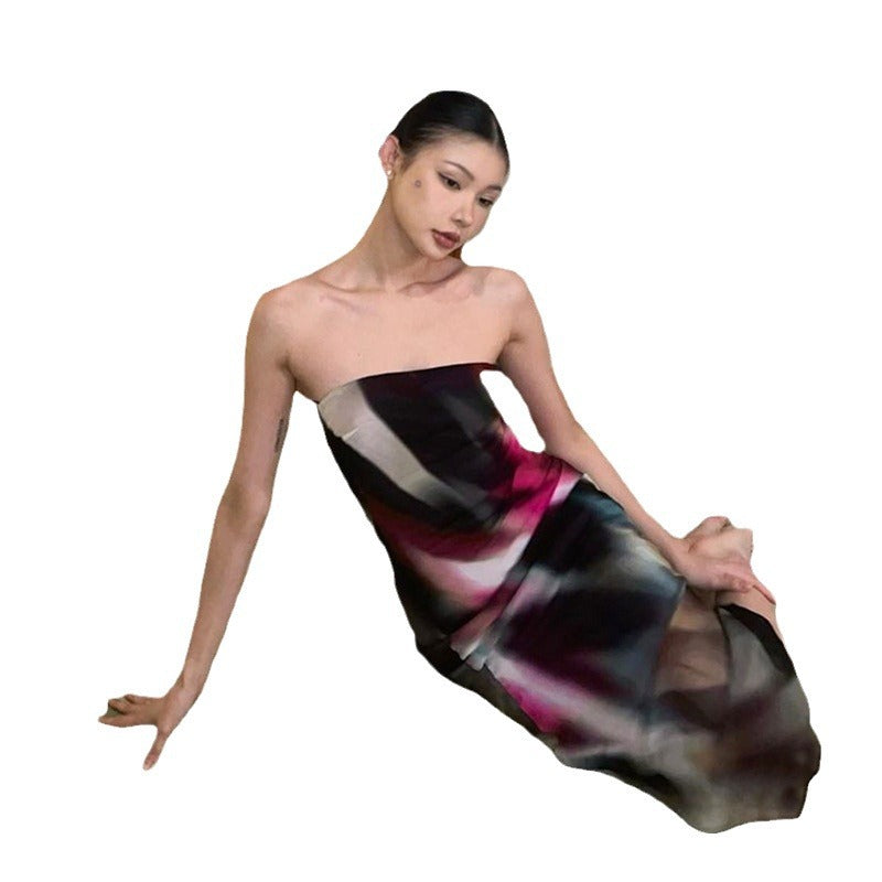 Robe de soirée maxi sans bretelles pour dames Chic und Stil