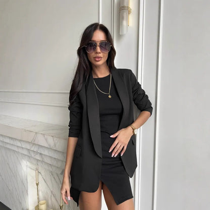 Dames blazer élégant avec fentes asymétriques Chic und Stil