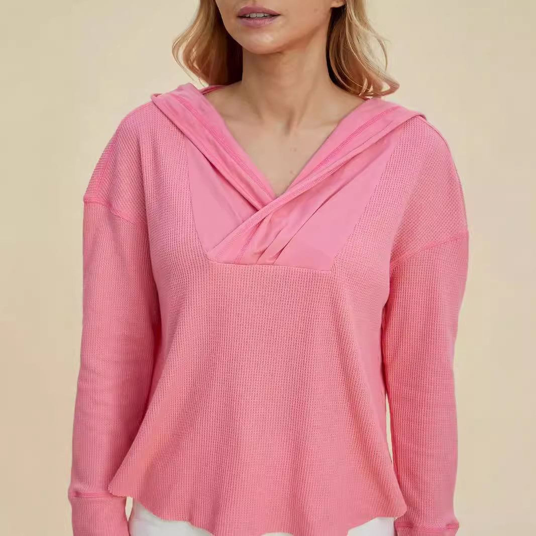 Dames de loisirs Sweat à capuche avec décolleté raffiné Chic und Stil